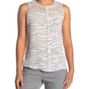 T Tahari BNWT Blouse tank black white sz small